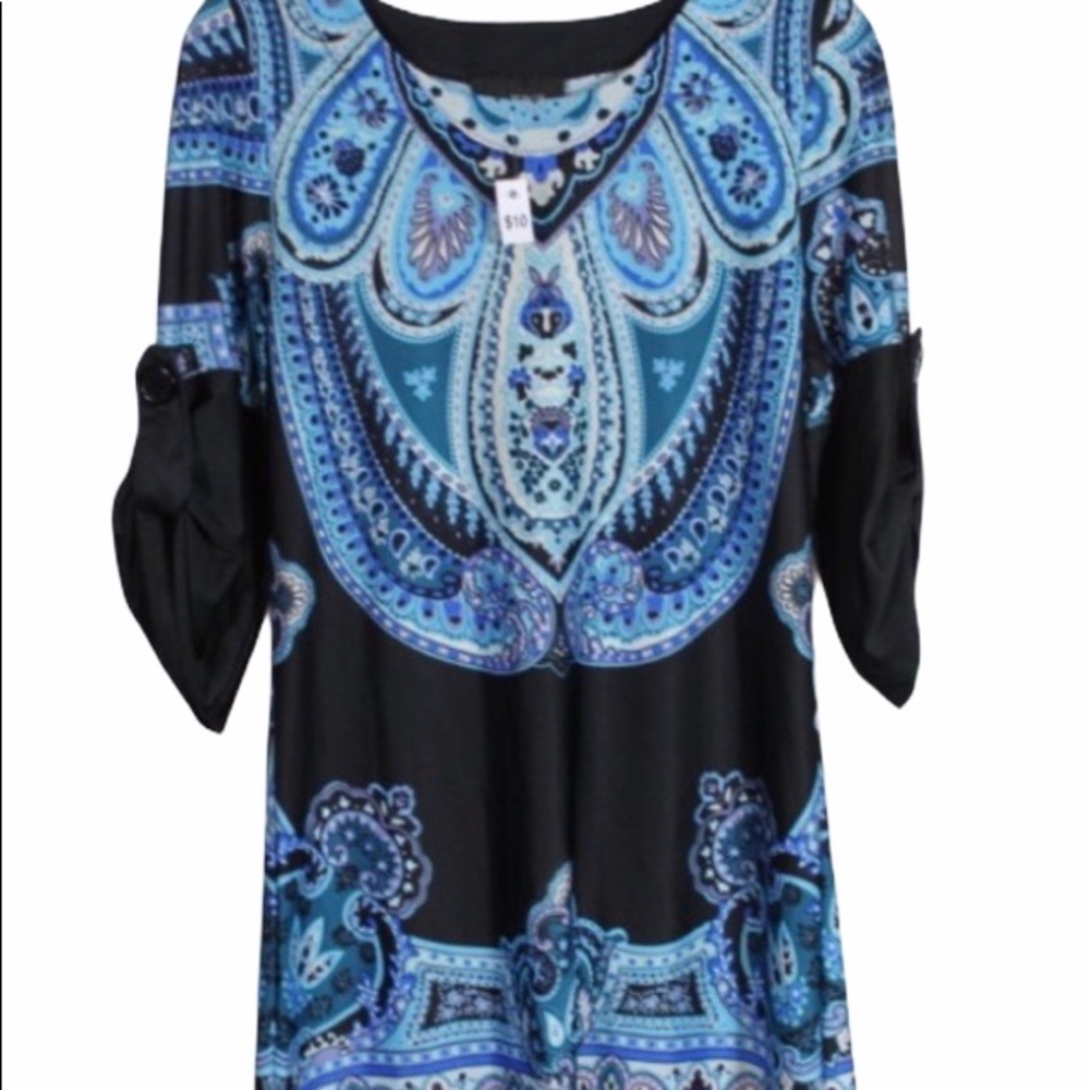 Xlypnotik Multiple Blues, Black and White Dress